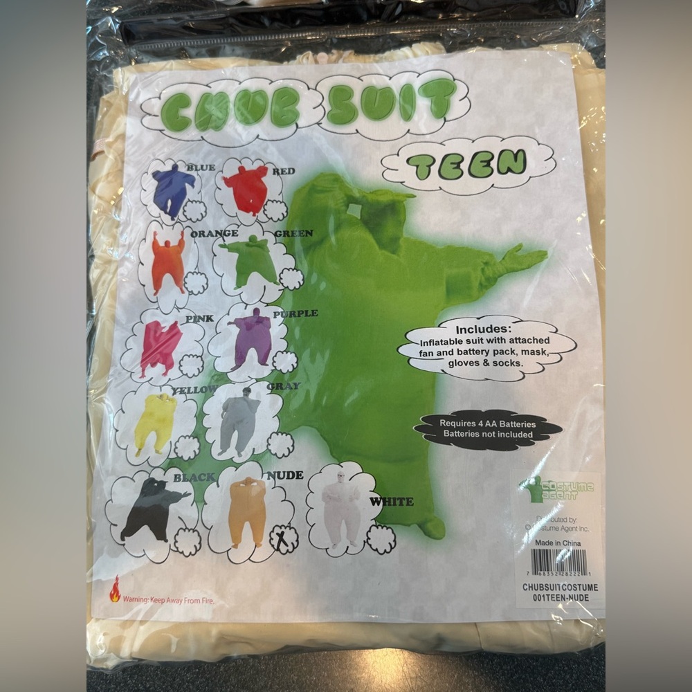 Costume agent chub suit costume teen/small adult in nude.new in packaging